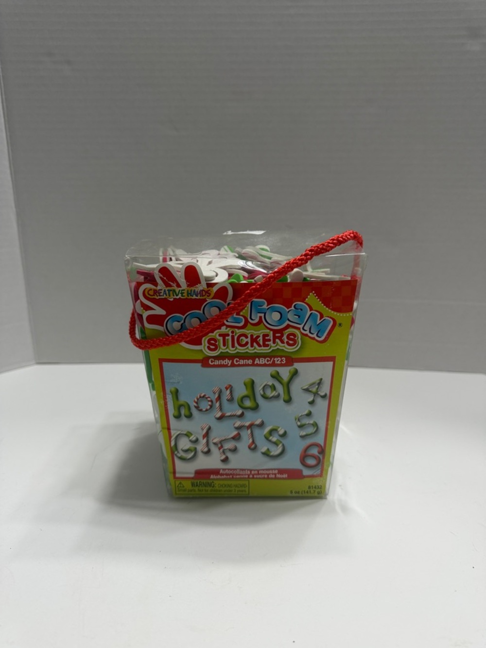 Holiday Colored Candy Cane and Green Foam Stickers - Green & Red